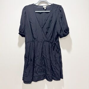 A New Day Women’s Black Sleek Waist Tie Mini Dress Size Large